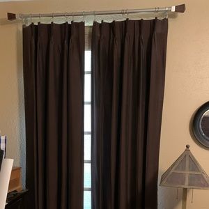 Brown pinch pleat curtains (4 panels)